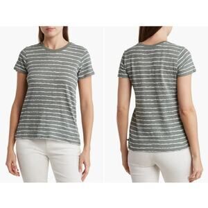 ATM green & cream striped short-sleeve crewneck t-shirt size M